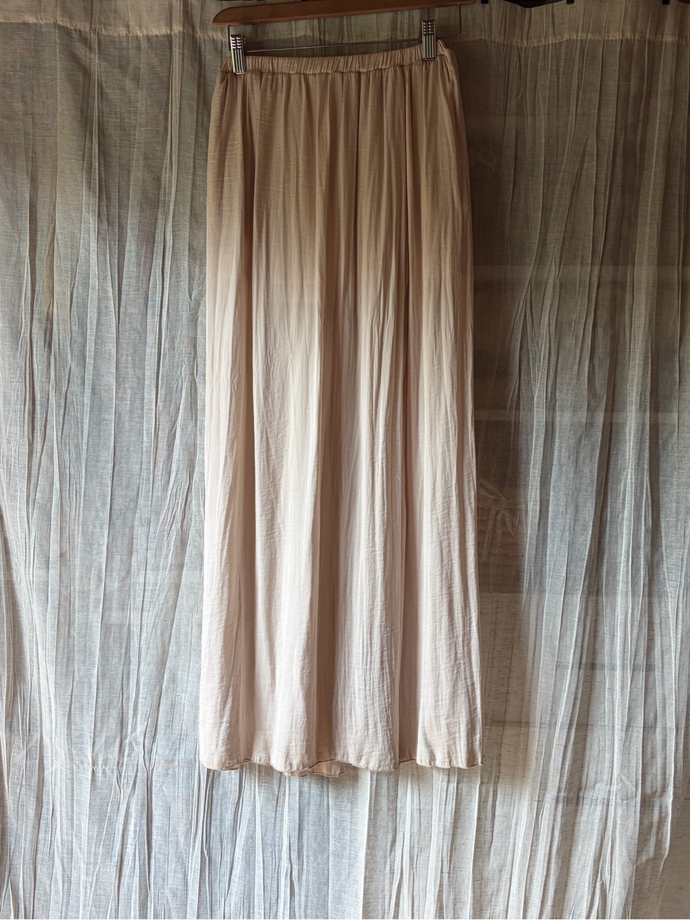 Zara Trafaluc Champagne Satin Maxi Skirt XS